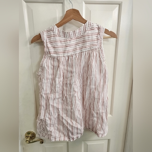 100% Linen Tank With Tie Front Detail Size S/m - Picture 3 of 3